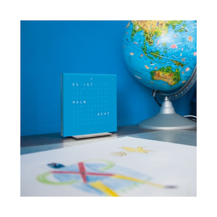 QLOCKTWO TOUCH Blue Candy Acrylic Table Clock 13.5cm