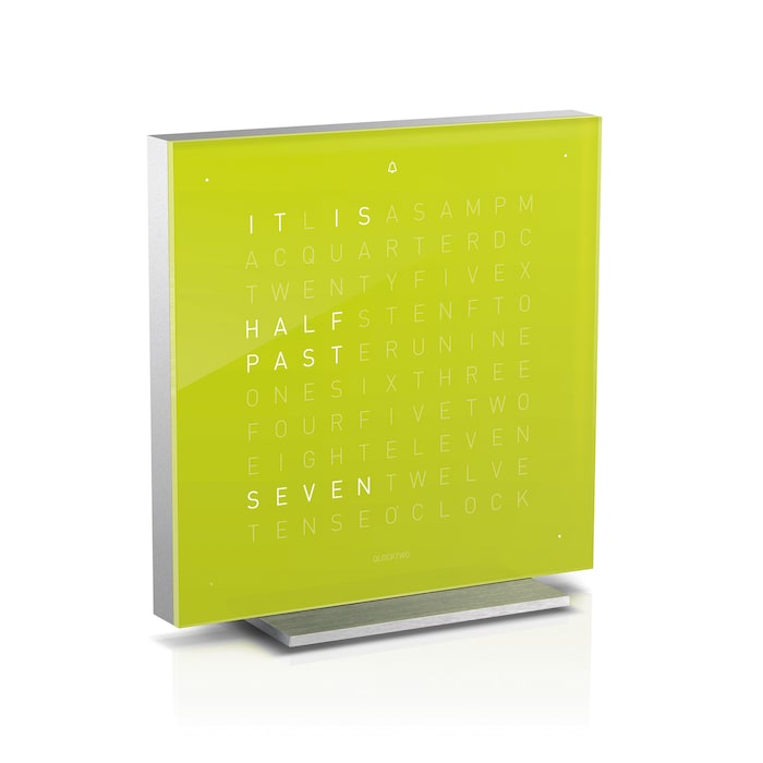 QLOCKTWO TOUCH Lime Juice Acrylic Table Clock 13.5cm