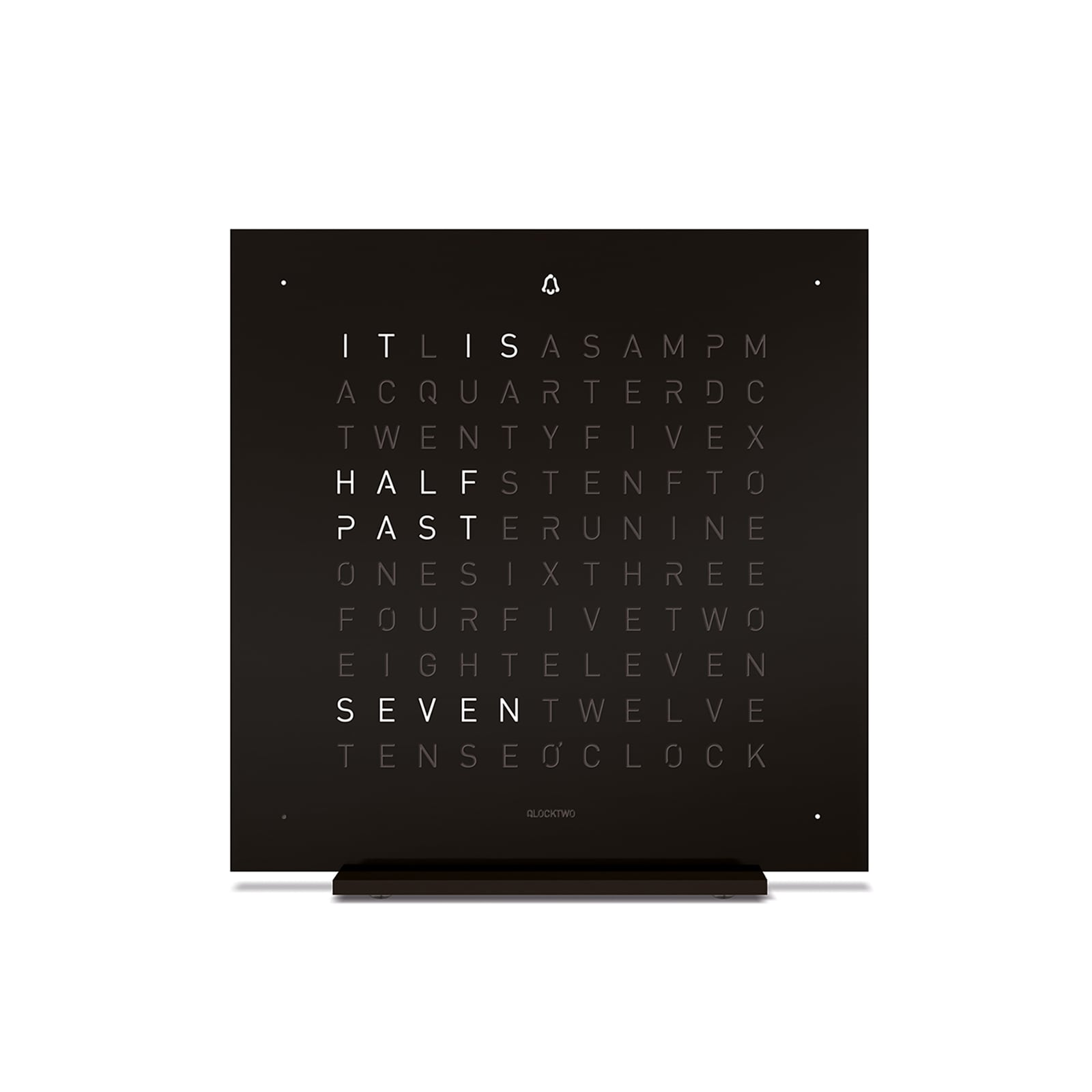 QLOCKTWO TOUCH Deep Black Table Clock 13.5cm QLOCKTWO TOUCH Deep Black Table Clock 13.5cm