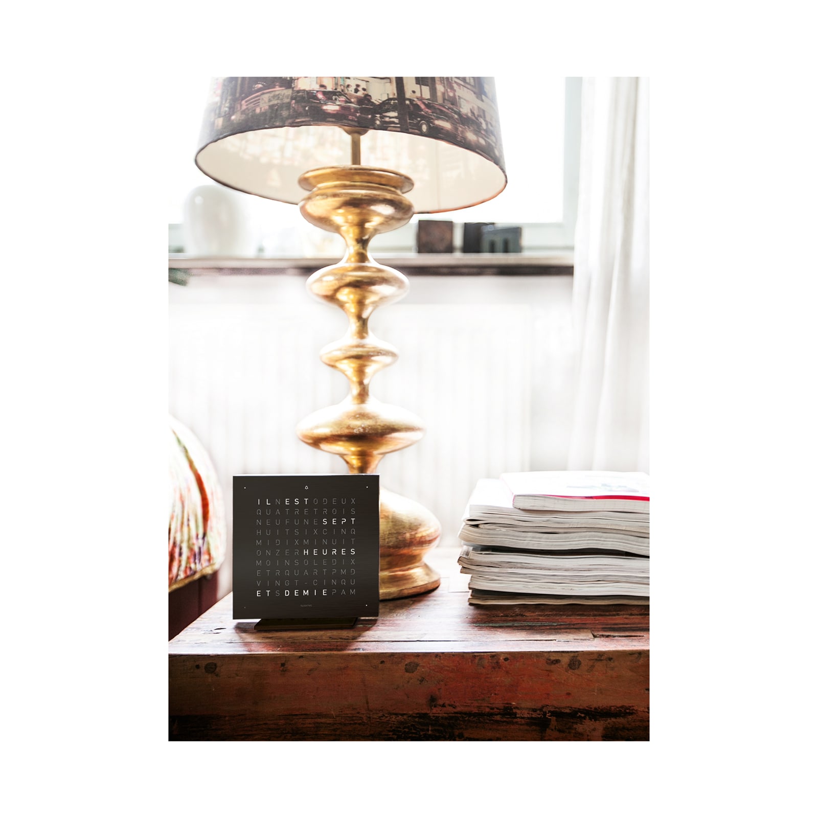 QLOCKTWO TOUCH Deep Black Table Clock 13.5cm QLOCKTWO TOUCH Deep Black Table Clock 13.5cm