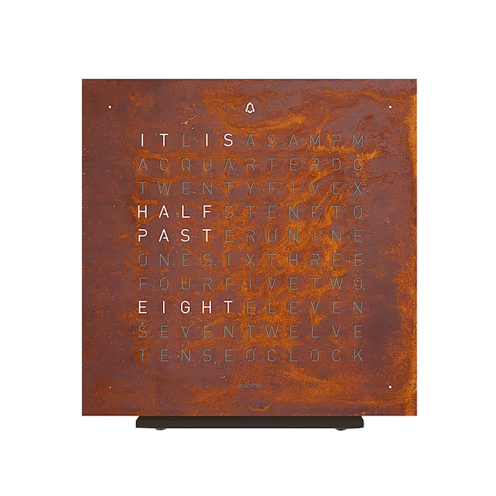 QLOCKTWO TOUCH Creator's Edition Rust Table Clock 13.5cm