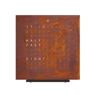 QLOCKTWO TOUCH Creator's Edition Rust Table Clock 13.5cm