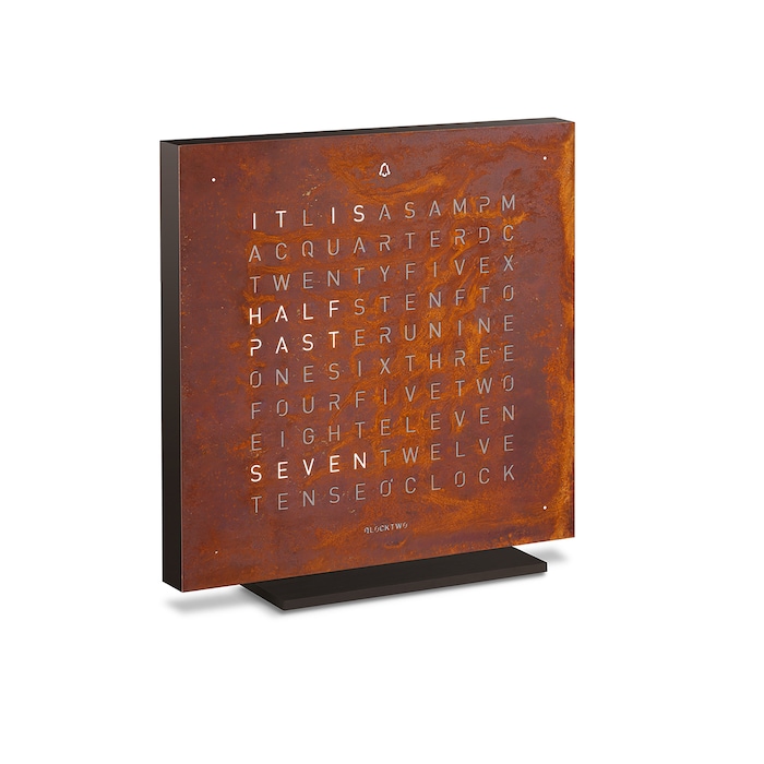 QLOCKTWO TOUCH Creator's Edition Rust Table Clock 13.5cm