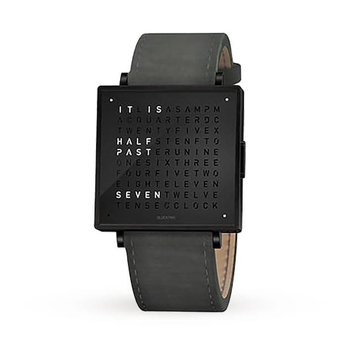 QLOCKTWO W35 Black Steel Watch 35mm