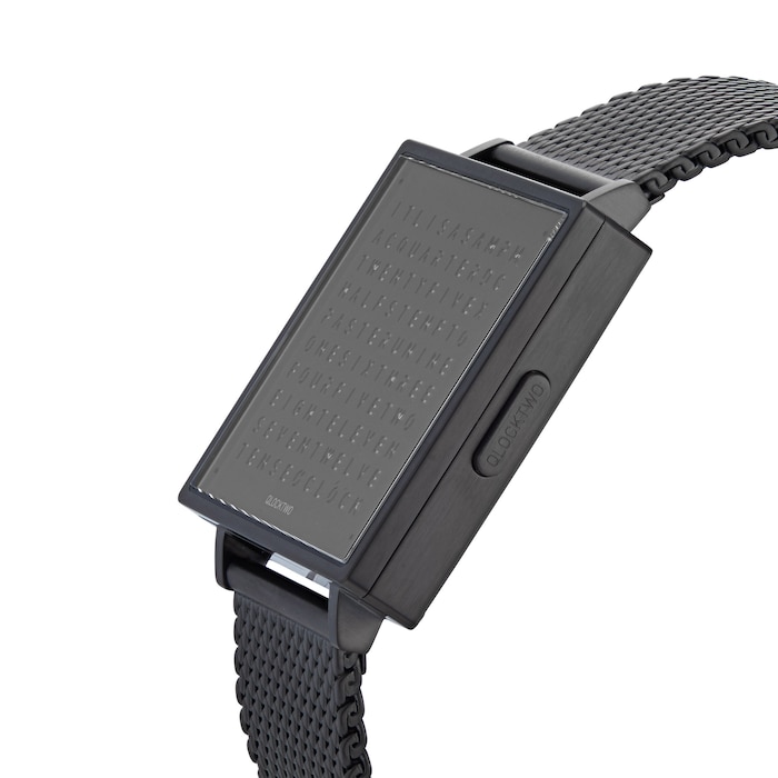 QLOCKTWO W39 Black Steel Watch 39mm