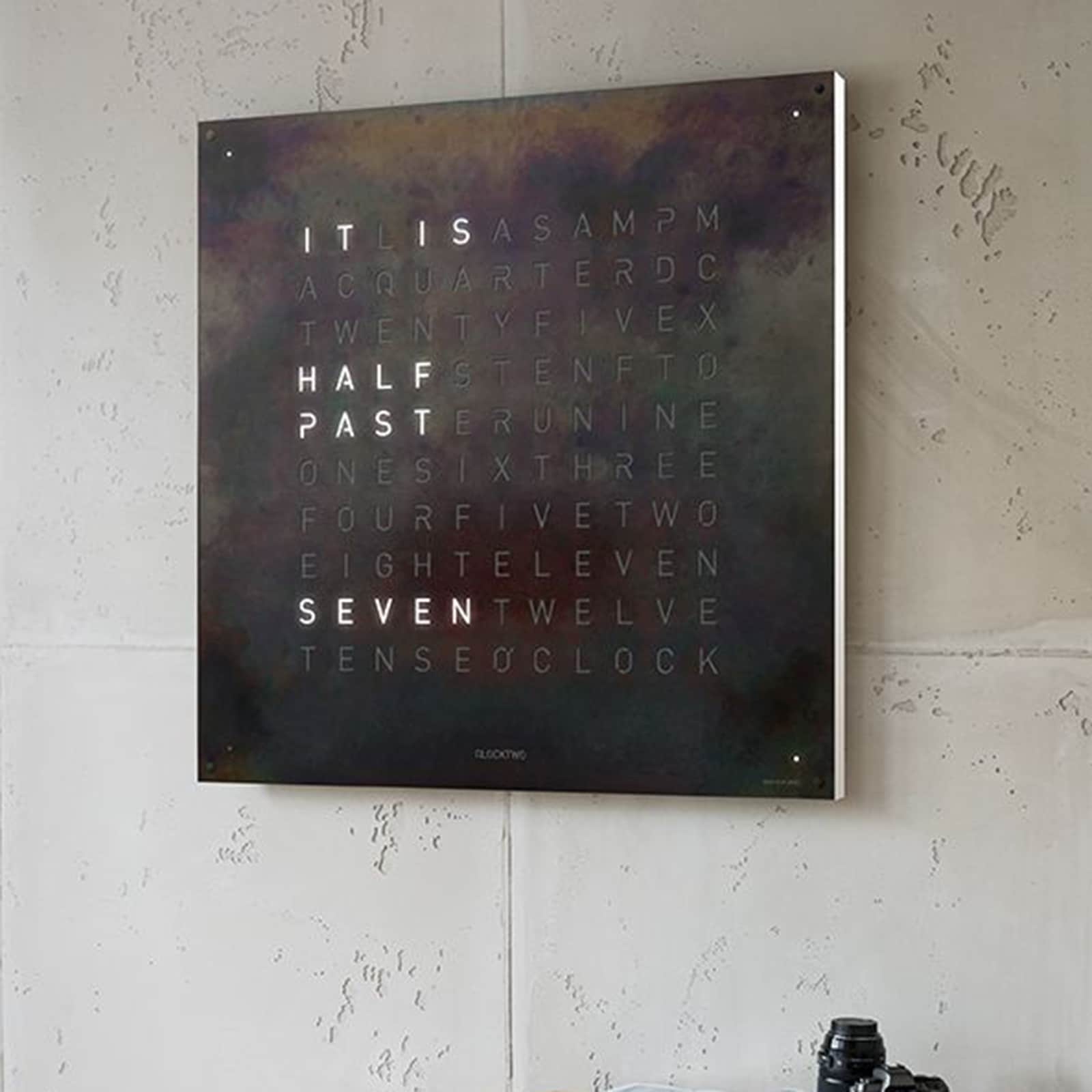 QLOCKTWO EARTH 90 Large Creator's Edition Raw Iron Wall Clock QLOCKTWO EARTH 90 Large Creator's Edition Raw Iron Wall Clock