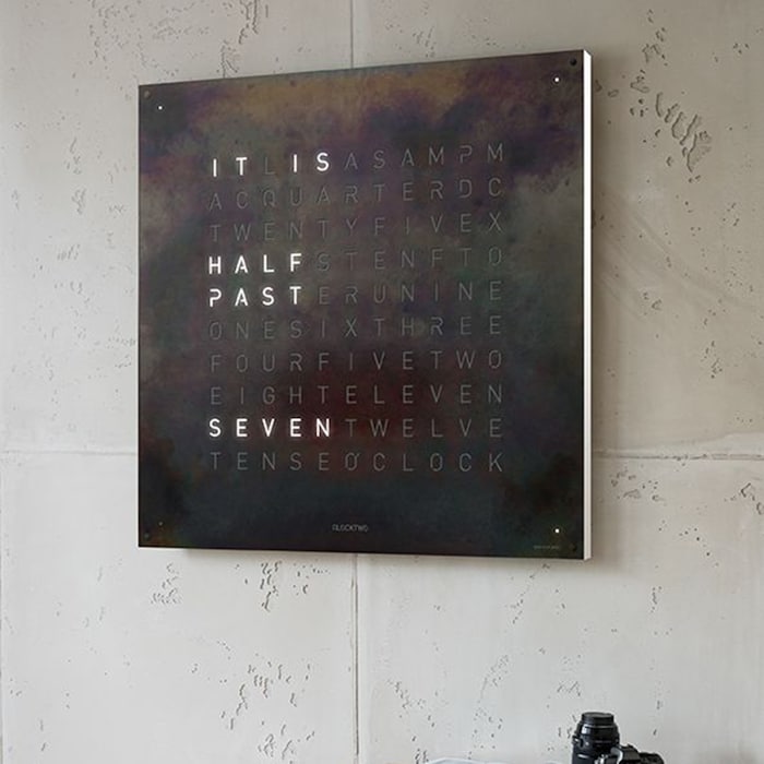 QLOCKTWO LARGE Creator's Edition Raw Iron Wall Clock 90cm