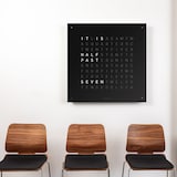 QLOCKTWO LARGE Stainless Steel Black Pepper Wall Clock 90cm