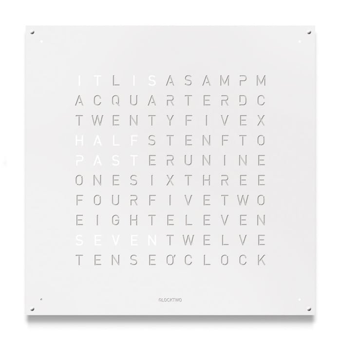 QLOCKTWO LARGE Stainless Steel White Pepper Wall Clock 90cm