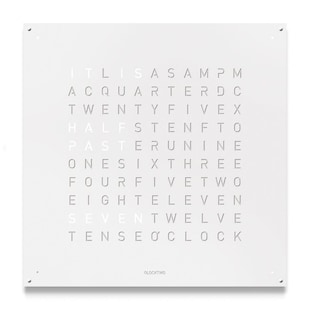 QLOCKTWO EARTH 90 Large Stainless Steel White Pepper Wall Clock