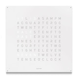 QLOCKTWO EARTH 90 Large Stainless Steel White Pepper Wall Clock