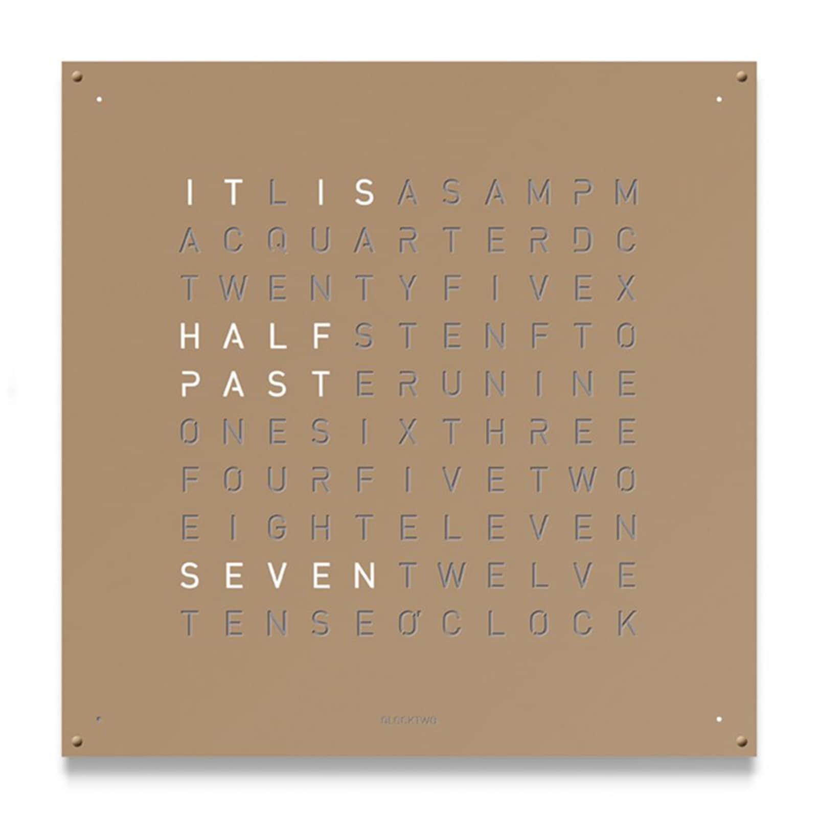 QLOCKTWO LARGE Stainless Steel Hazelnut Wall Clock 90cm QLOCKTWO LARGE Stainless Steel Hazelnut Wall Clock 90cm