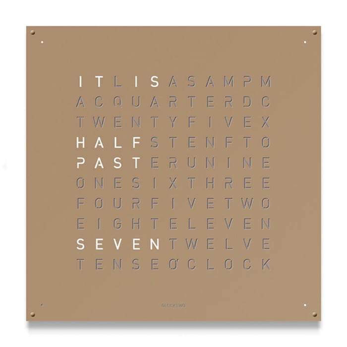 QLOCKTWO LARGE Stainless Steel Hazelnut Wall Clock 90cm