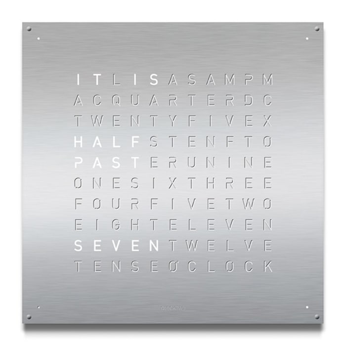 QLOCKTWO LARGE Stainless Steel Wall Clock 90cm