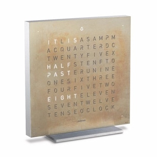 QLOCKTWO TOUCH Creator's Edition Silver & Gold Table Clock 13.5cm
