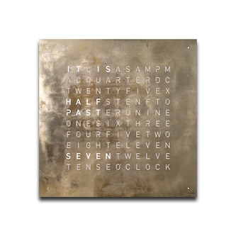 QLOCKTWO EARTH 45 Classic Silver and Gold Wall Clock QLOCKTWO EARTH 45 Classic Silver and Gold Wall Clock