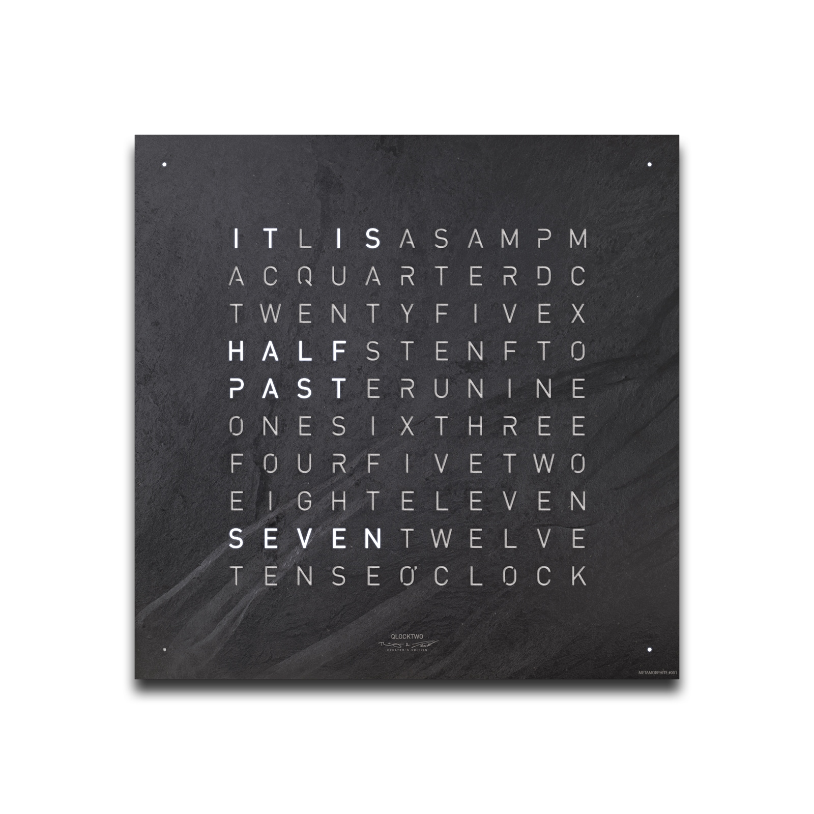 QLOCKTWO EARTH 90 Classic Large Earth Metamorite Wall Clock