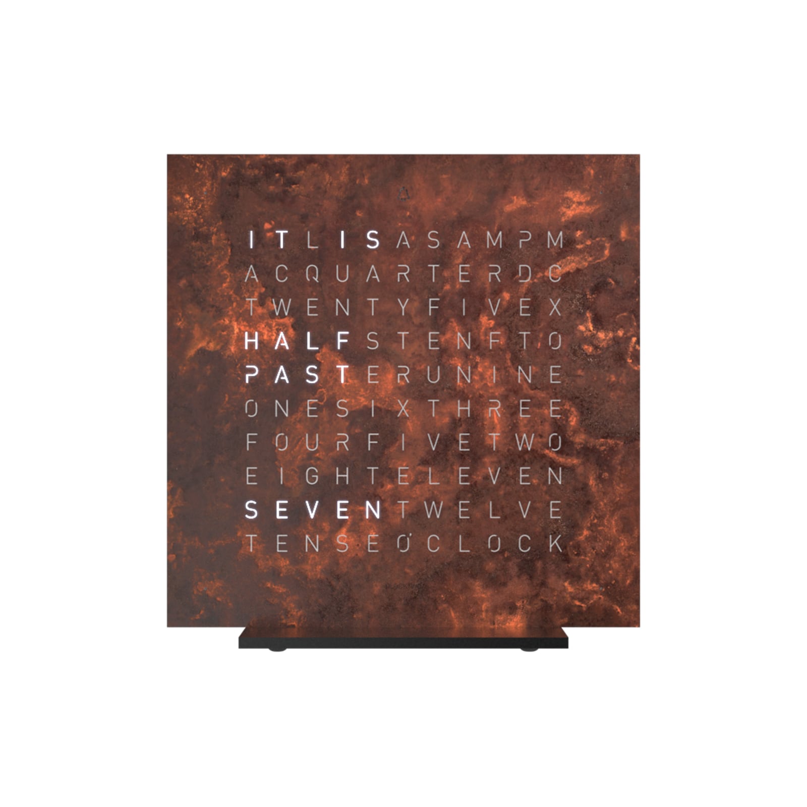 QLOCKTWO EARTH 13.5 Touch Rust Table Clock