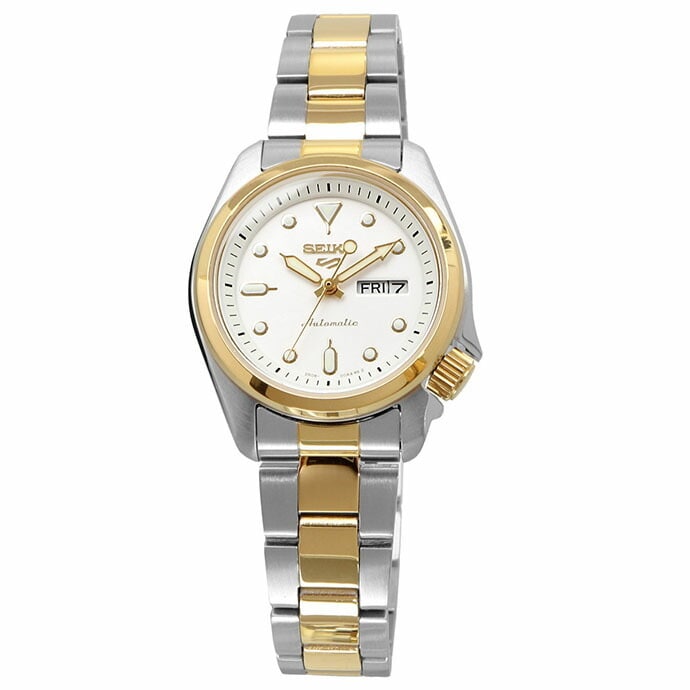 Seiko 5 Sports Compact 28mm White Ladies Watch Seiko 5 Sports Compact 28mm White Ladies Watch