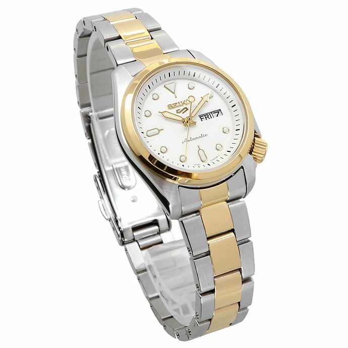 Seiko 5 Sports Compact 28mm White Ladies Watch Seiko 5 Sports Compact 28mm White Ladies Watch