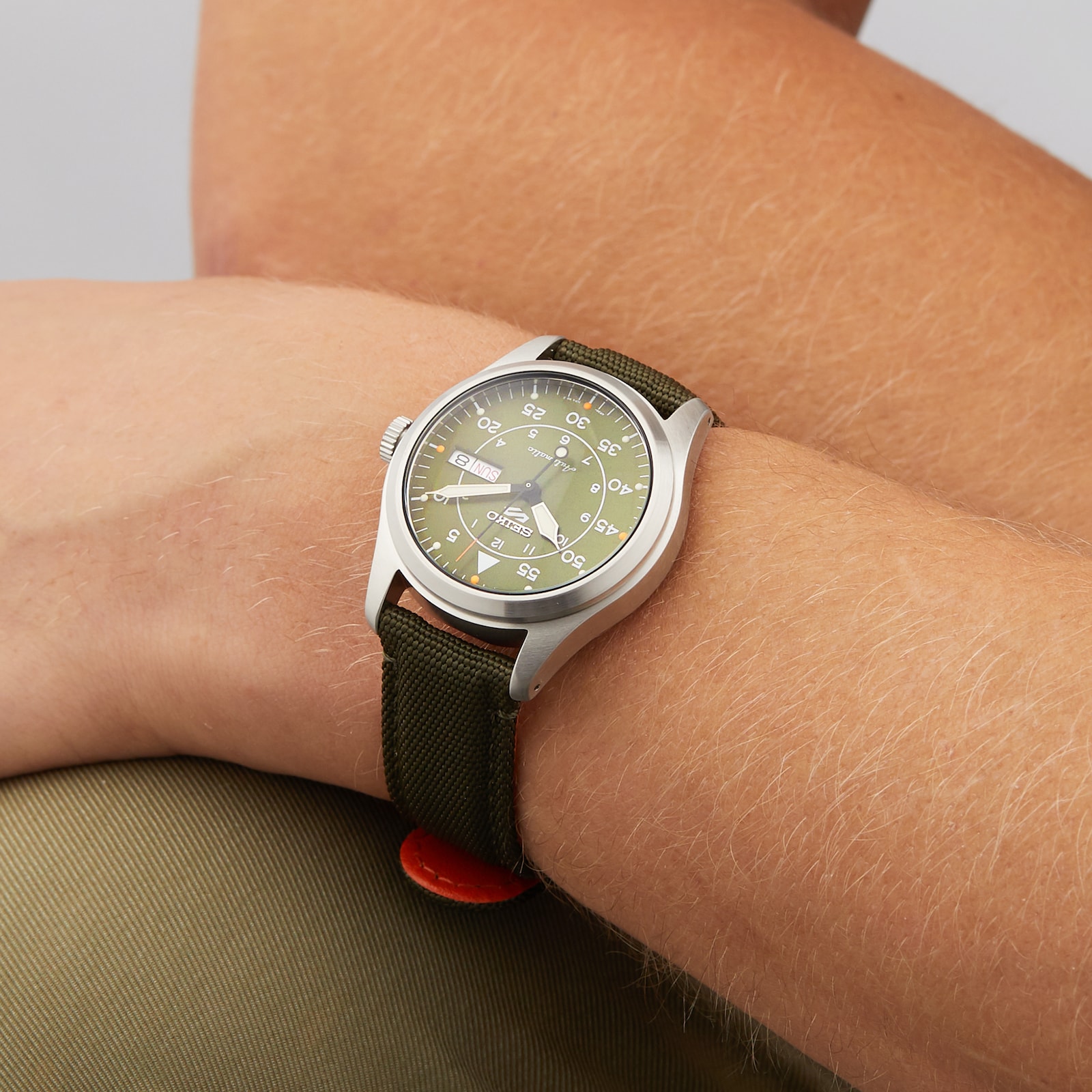 Seiko 5 Sports Flieger' Green 39mm Mens Watch