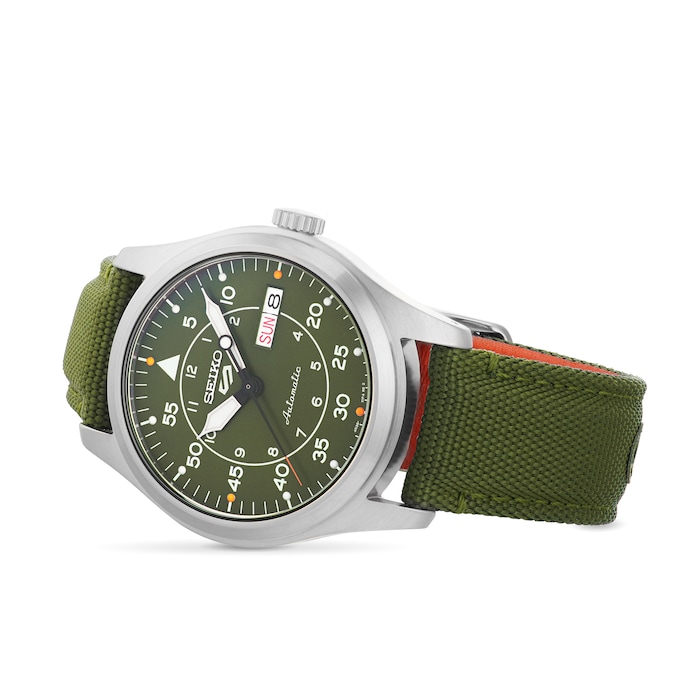Seiko 5 Sports Flieger' Green 39mm Mens Watch SRPH29K1 | Mappin and Webb