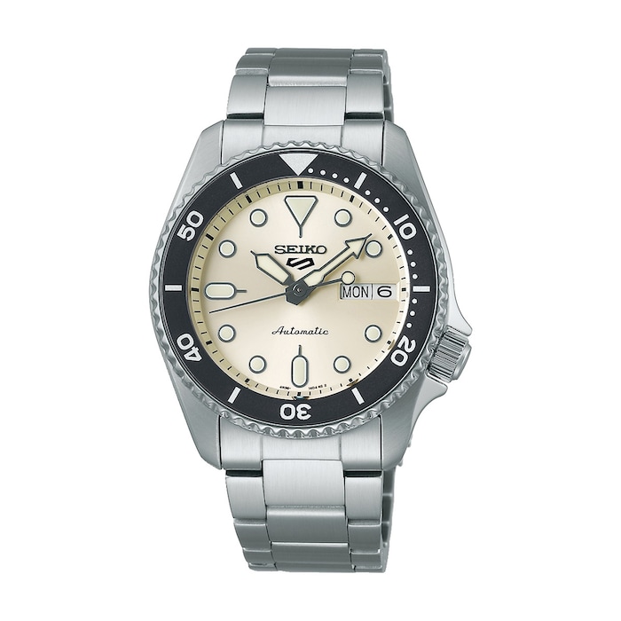 Seiko 5 Sports SKX Midi Mono 38mm Mens Watch Cream