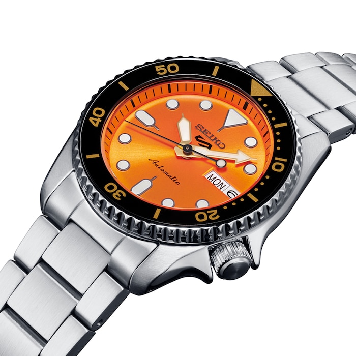 Seiko 5 Sports 5 Sports SKX Midi Orange 38mm Mens Watch