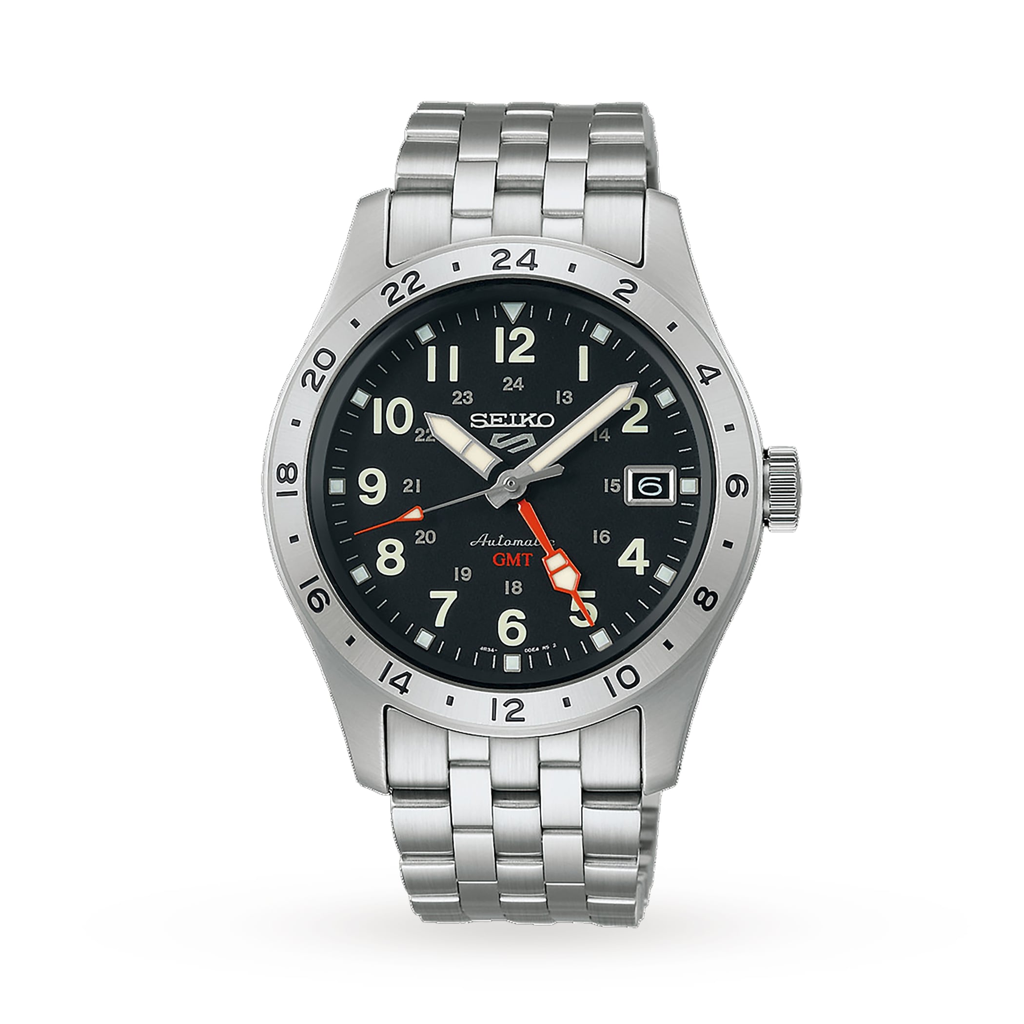 Seiko 5 Sports Field Deploy Mechanical GMT 39.5mm Mens Watch Black Seiko 5 Sports Field Deploy Mechanical GMT 39.5mm Mens Watch Black