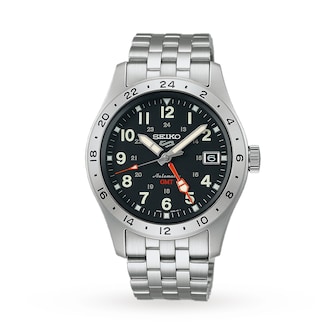 Seiko 5 Sports Field Deploy Mechanical GMT 39.5mm Mens Watch Black Seiko 5 Sports Field Deploy Mechanical GMT 39.5mm Mens Watch Black