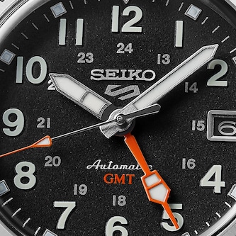 Seiko 5 Sports Field Deploy Mechanical GMT 39.5mm Mens Watch Black Seiko 5 Sports Field Deploy Mechanical GMT 39.5mm Mens Watch Black