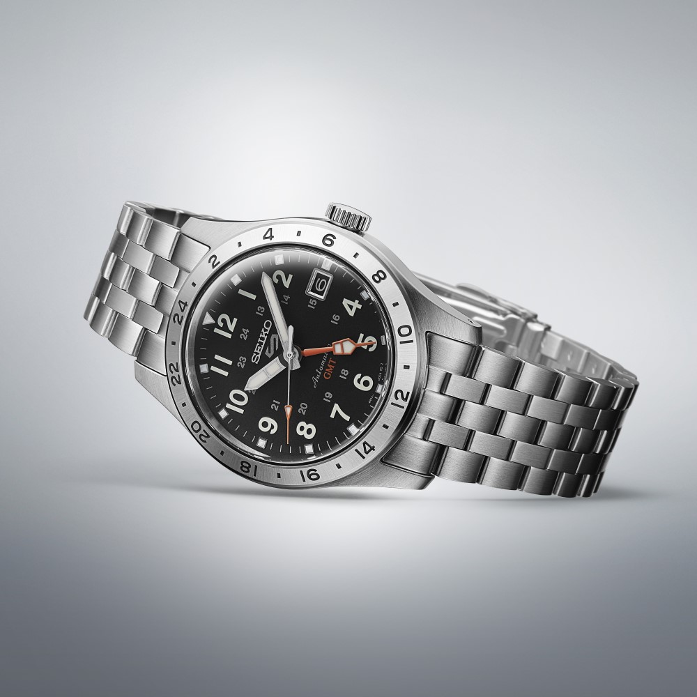 Seiko 5 Sports Field Deploy Mechanical GMT 39.5mm Mens Watch Black Seiko 5 Sports Field Deploy Mechanical GMT 39.5mm Mens Watch Black