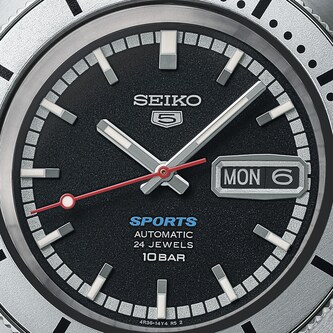 Seiko 5 Sports 5 Sports 'Pepper Black' 1968 Recreation Limited Edition 39.5mm Mens Watch Seiko 5 Sports 5 Sports 'Pepper Black' 1968 Recreation Limited Edition 39.5mm Mens Watch