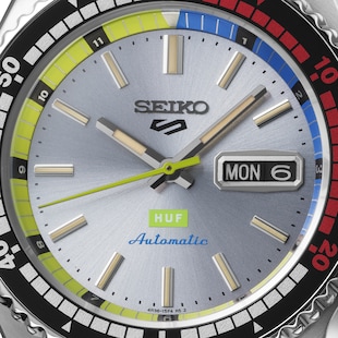 Seiko 5 Sports 5 Sports X HUF Limited Edition Collaboration II 42.5mm Bracelet Strap Mens Watch Silver