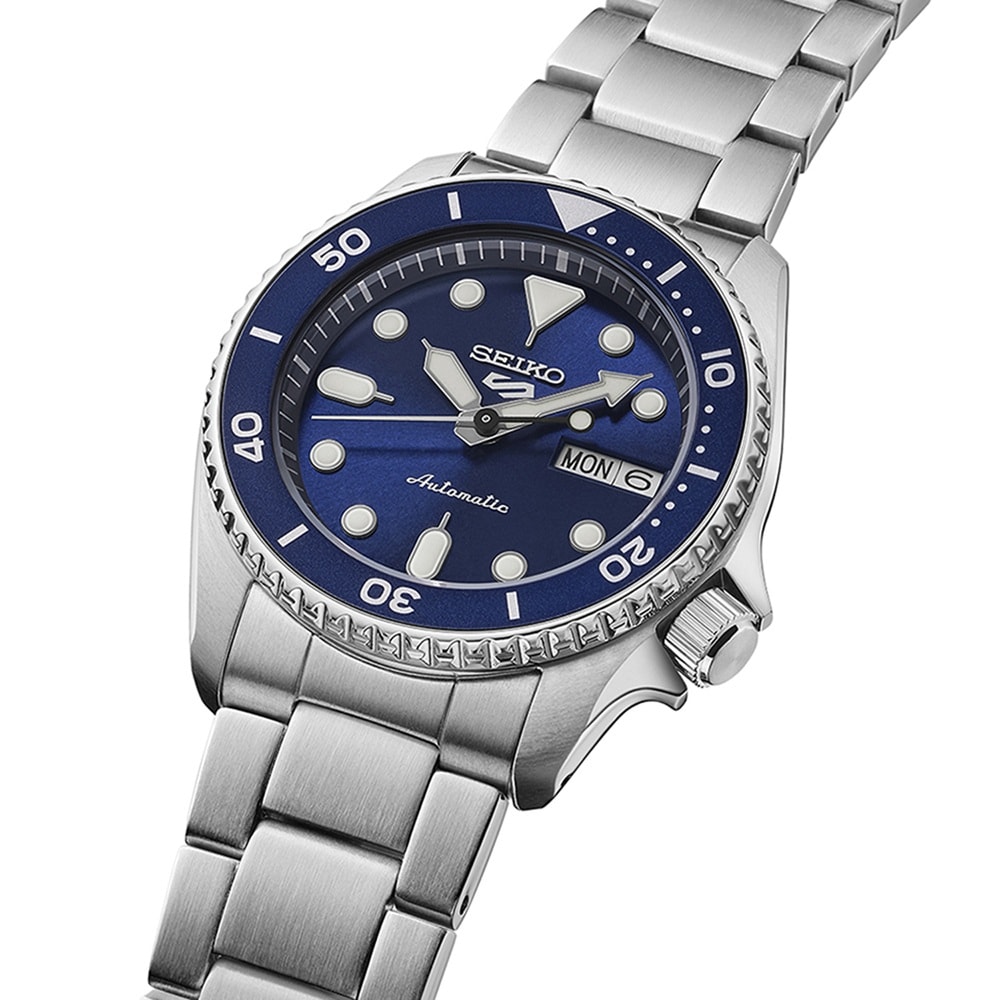Seiko 5 Sports 5 Sports SKX 'Street Denim' 38mm Mens Bracelet Watch Blue Seiko 5 Sports 5 Sports SKX 'Street Denim' 38mm Mens Bracelet Watch Blue