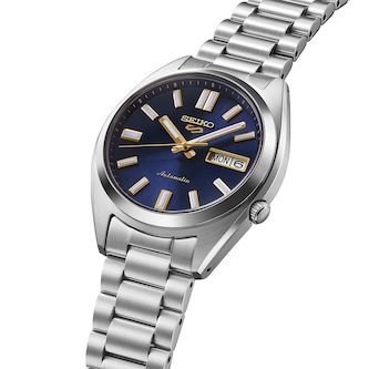 Seiko 5 Sports 5 Sports SNXS Vintage Gold Collection 37.5mm Mens Watch Blazer Blue