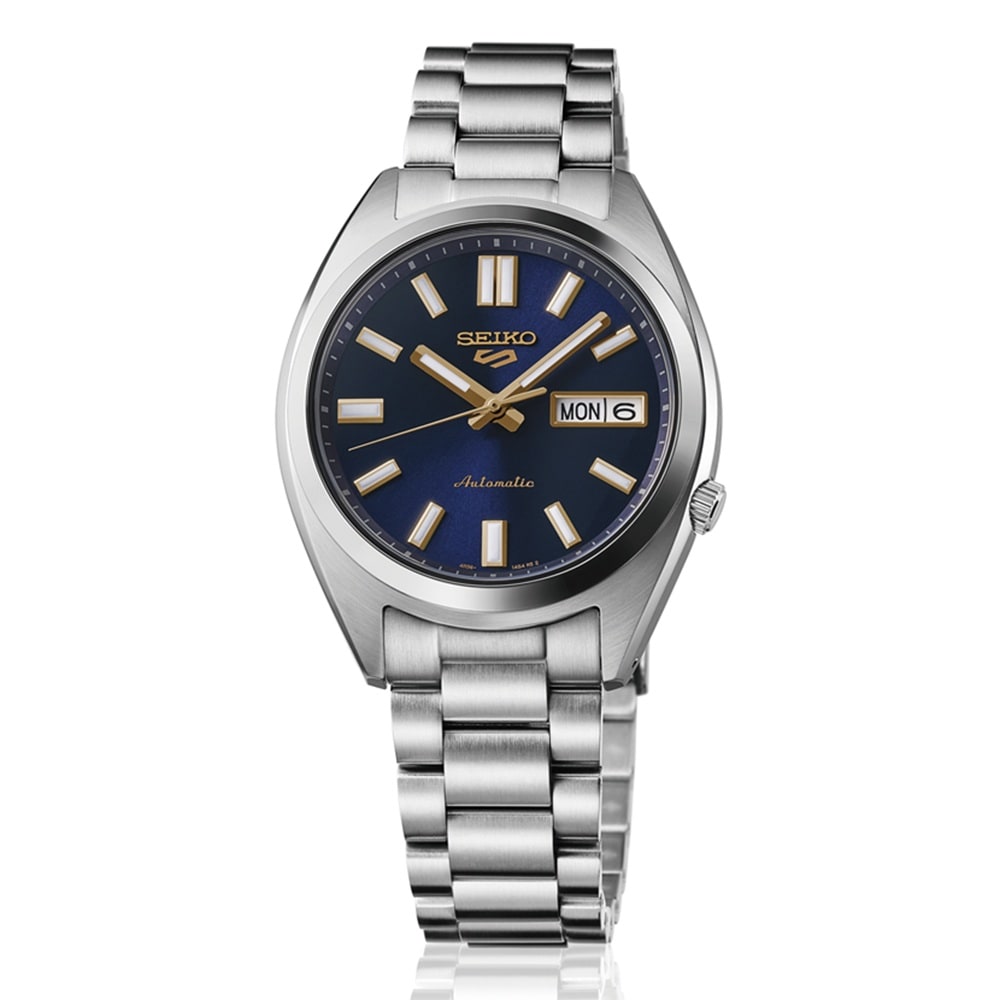 Seiko 5 Sports 5 Sports SNXS Vintage Gold Collection 37.5mm Mens Watch Blazer Blue Seiko 5 Sports 5 Sports SNXS Vintage Gold Collection 37.5mm Mens Watch Blazer Blue