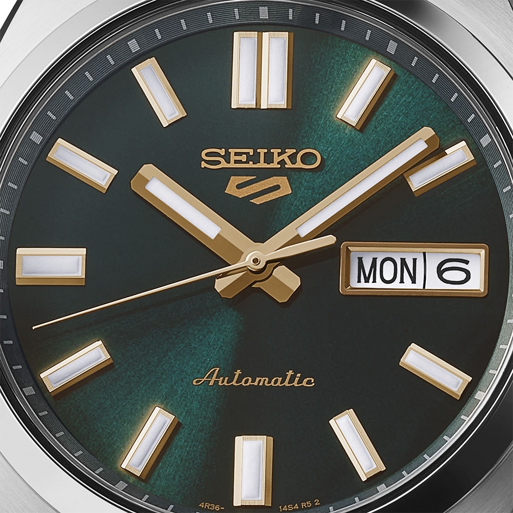 Seiko 5 Sports 5 Sports SNXS Vintage Gold Collection 37.5mm Mens Watch Green Tie Seiko 5 Sports 5 Sports SNXS Vintage Gold Collection 37.5mm Mens Watch Green Tie