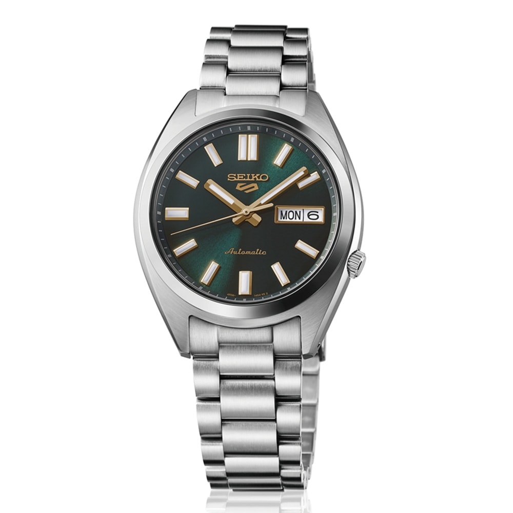 Seiko 5 Sports 5 Sports SNXS Vintage Gold Collection 37.5mm Mens Watch Green Tie Seiko 5 Sports 5 Sports SNXS Vintage Gold Collection 37.5mm Mens Watch Green Tie