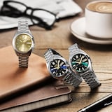 Seiko 5 Sports 5 Sports SNXS Vintage Gold Collection 37.5mm Mens Watch Green Tie