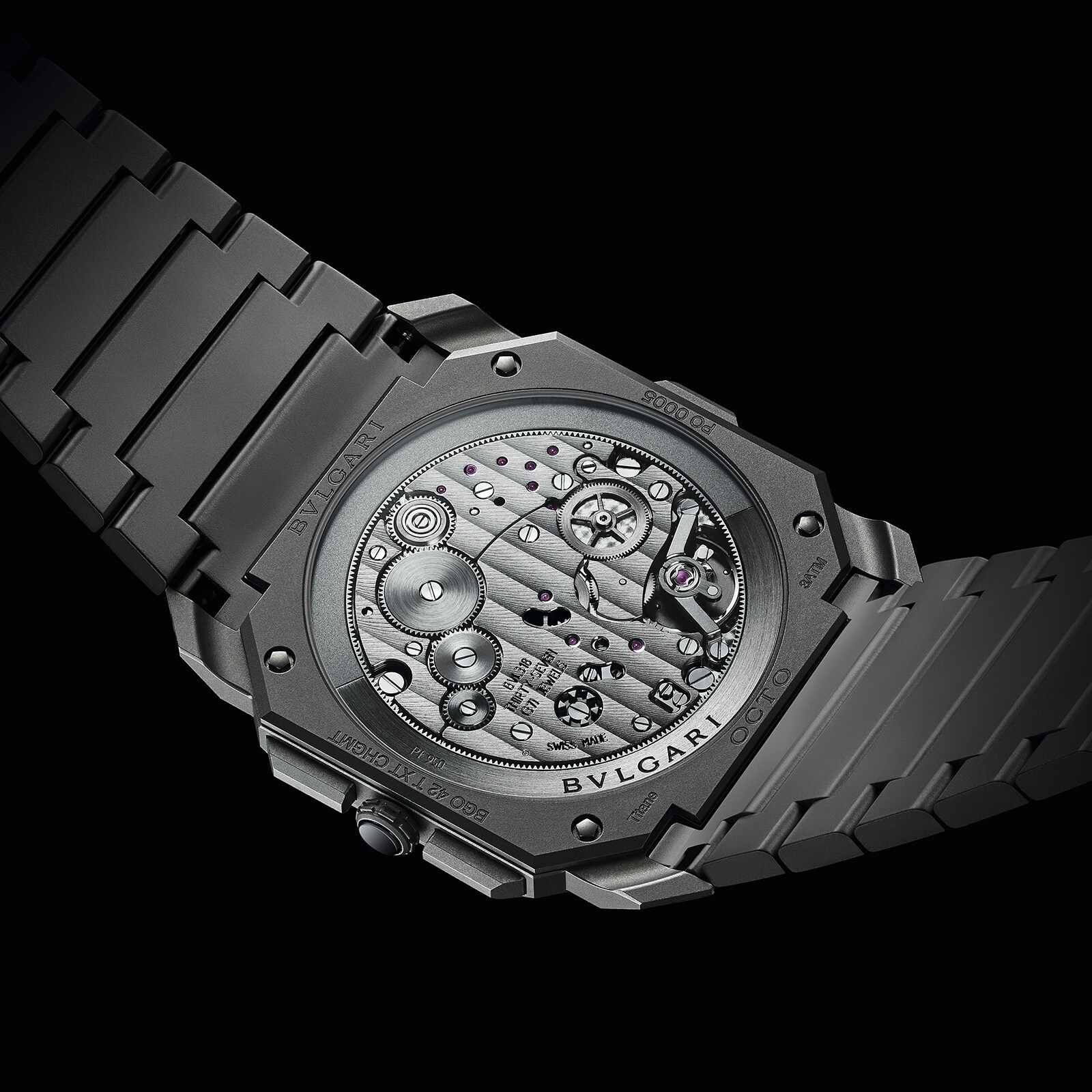 Titanium Octo Finissimo 42mm Grey Dial Automatic Chronograph Gents Watch