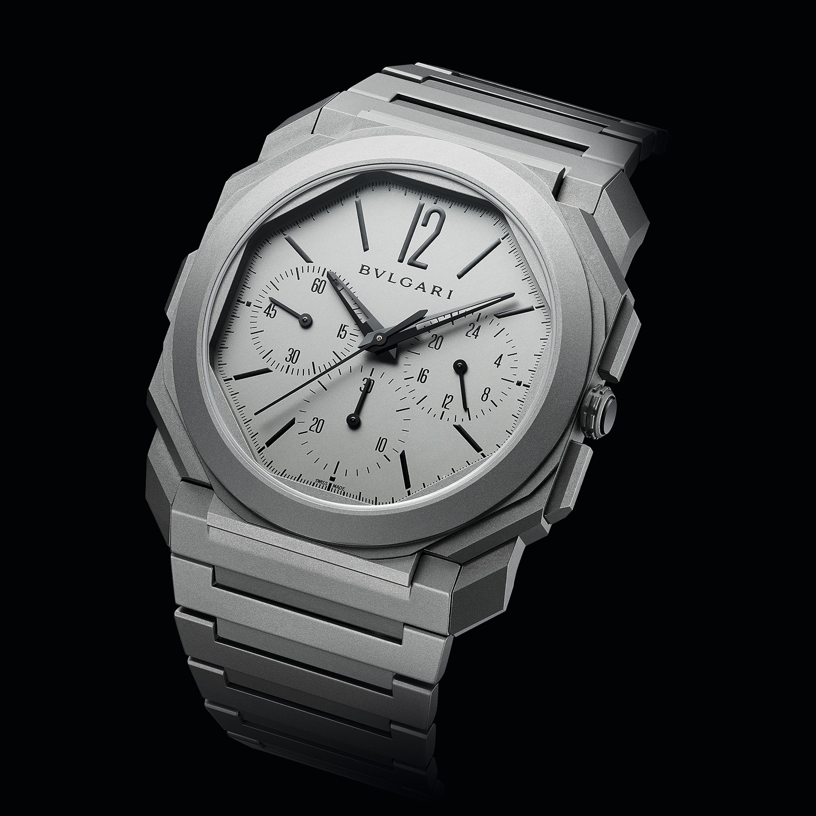 Titanium Octo Finissimo 42mm Grey Dial Automatic Chronograph Gents Watch