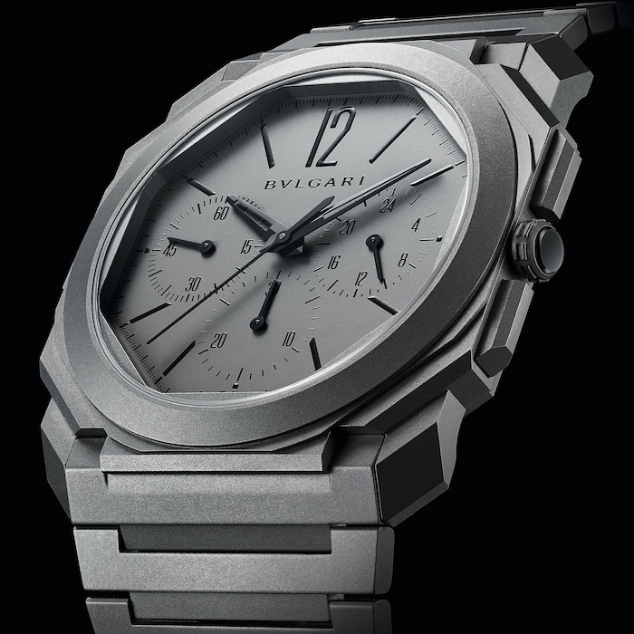 Bvlgari Titanium Octo Finissimo 42mm Grey Dial Automatic Chronograph Gents Watch