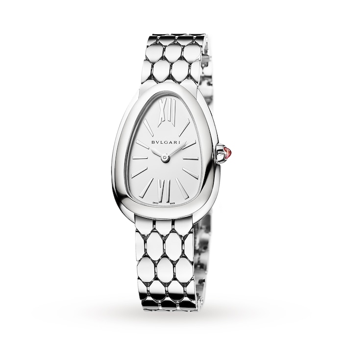 Bvlgari Stainless Steel Serpenti Seduttori 33mm White Dial Ladies Watch