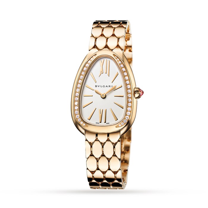 Bvlgari Serpenti Seduttori 33mm White Dial 18k Yellow Gold Ladies Watch