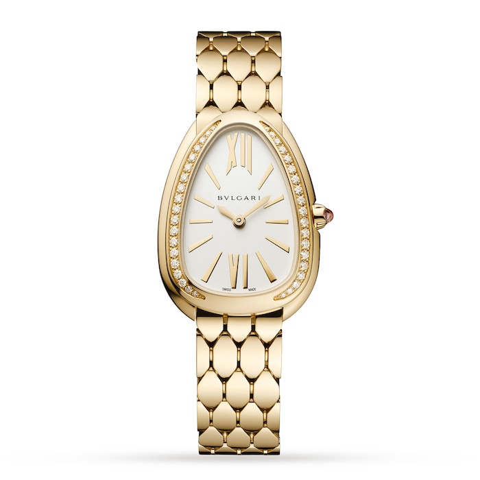 Bvlgari Serpenti Seduttori 33mm White Dial 18k Yellow Gold Ladies Watch