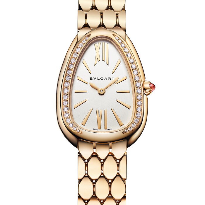 Bvlgari Serpenti Seduttori 33mm White Dial 18k Yellow Gold Ladies Watch