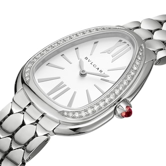 Bvlgari Stainless Steel Serpenti Seduttori 33mm Silver Dial Diamond Ladies Watch Bvlgari Stainless Steel Serpenti Seduttori 33mm Silver Dial Diamond Ladies Watch