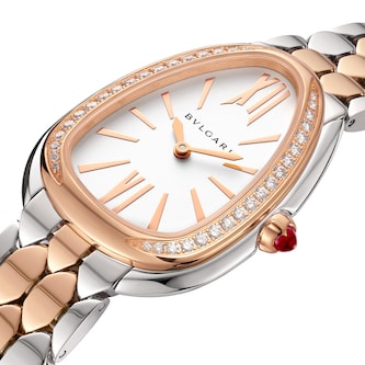Bvlgari Serpenti 33mm White Dial Bicolour Bracelet Ladies Watch