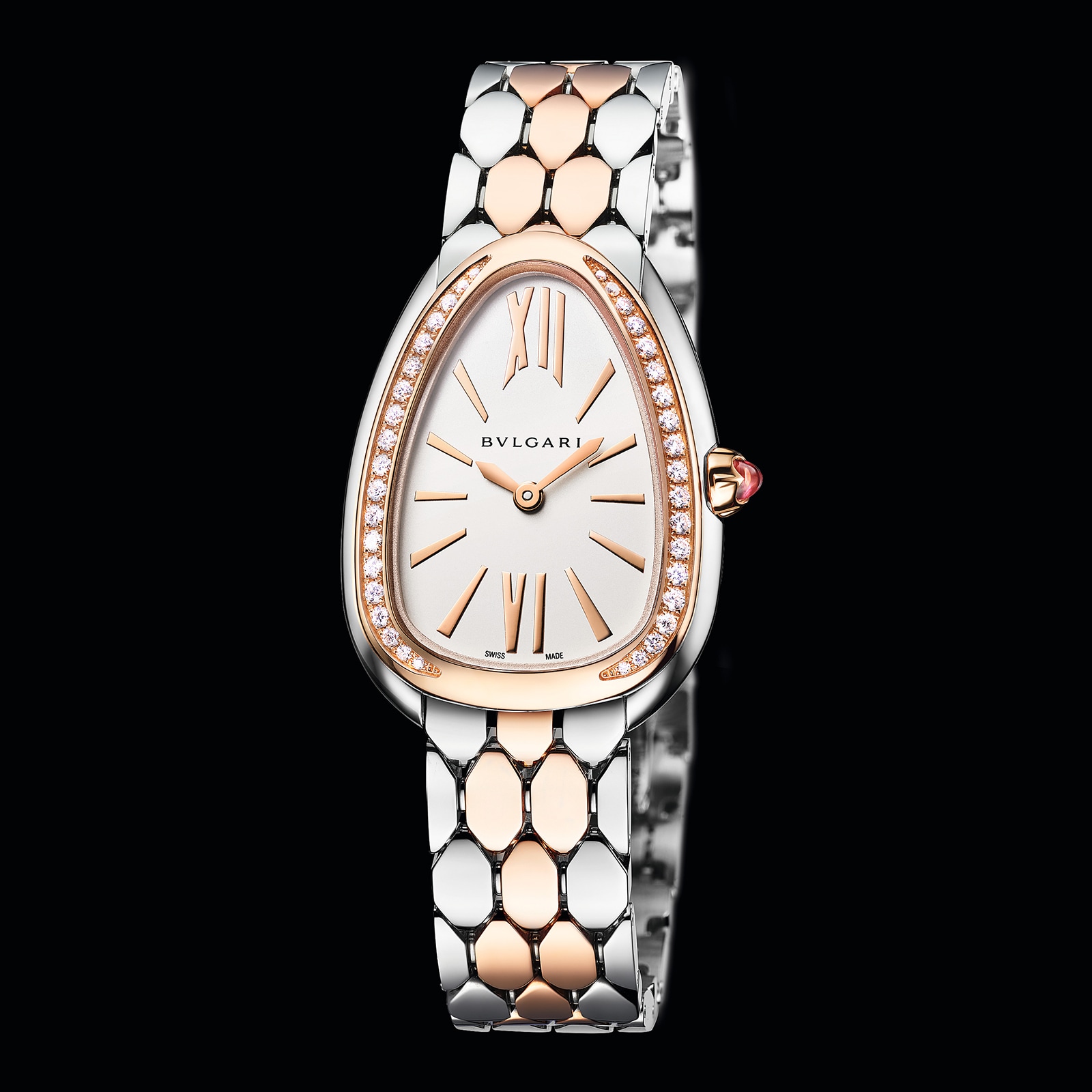 Bvlgari Serpenti 33mm White Dial Bicolour Bracelet Ladies Watch